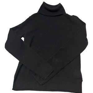 Adrienne Vittadini Black Turtleneck Sweater. 100% 2-Ply Cashmere.
